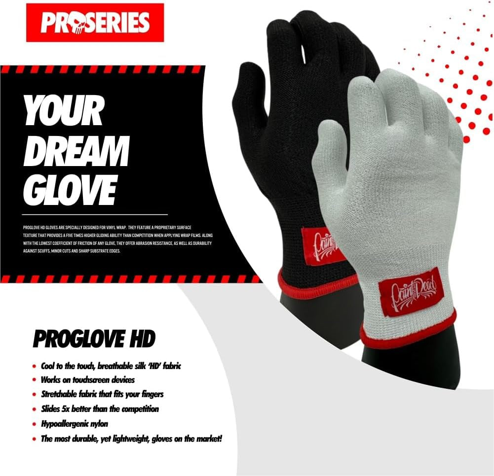 PROGLOVE HD Professional White Wrap Gloves (2-Pack) – Trusted by Installers for Vinyl, PPF, Tint & Detailing