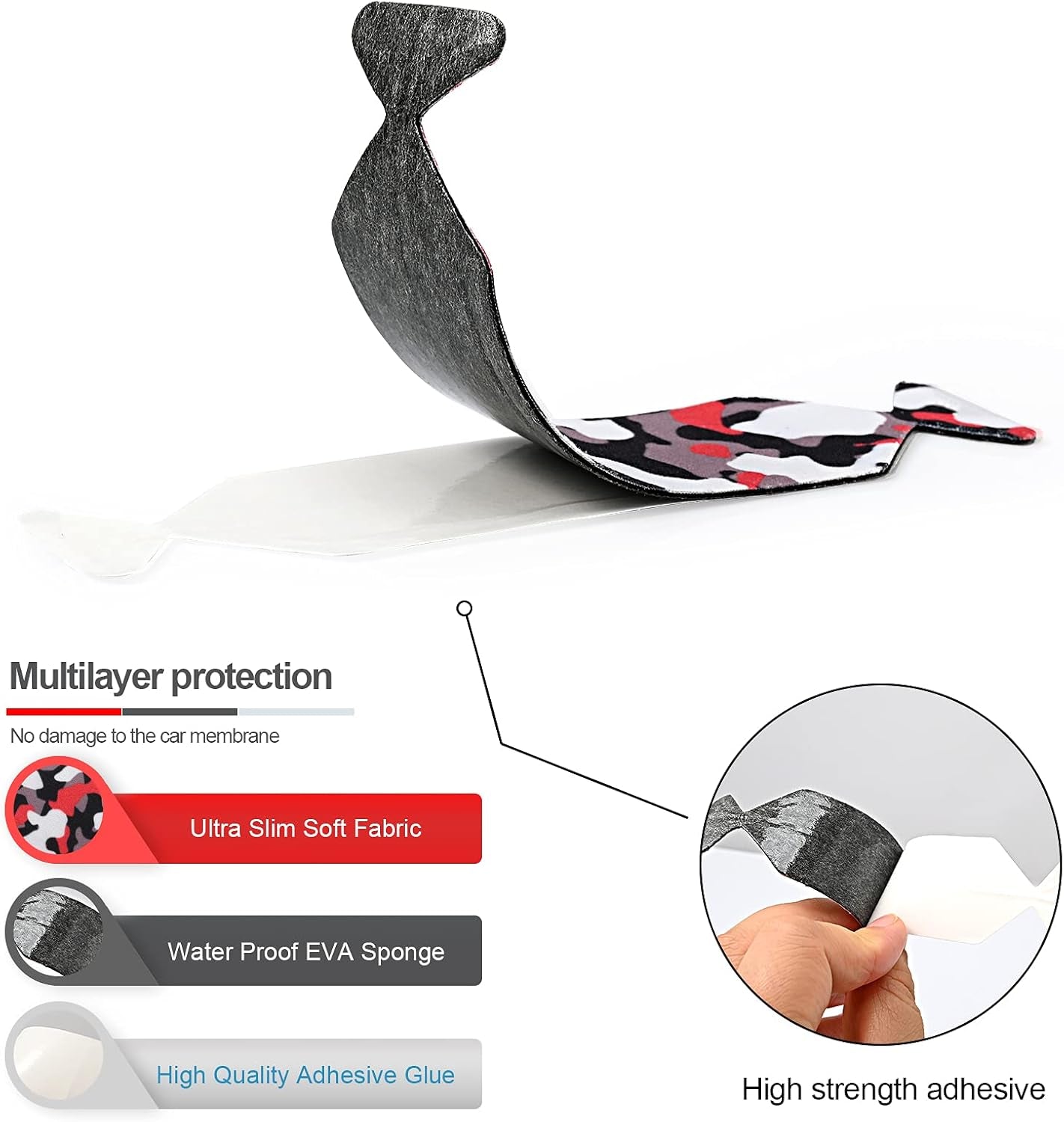 10-Pack Pre-Cut Vinyl Squeegee Felt Buffers – Camouflage Adhesive Strips for 4-Inch Squeegees