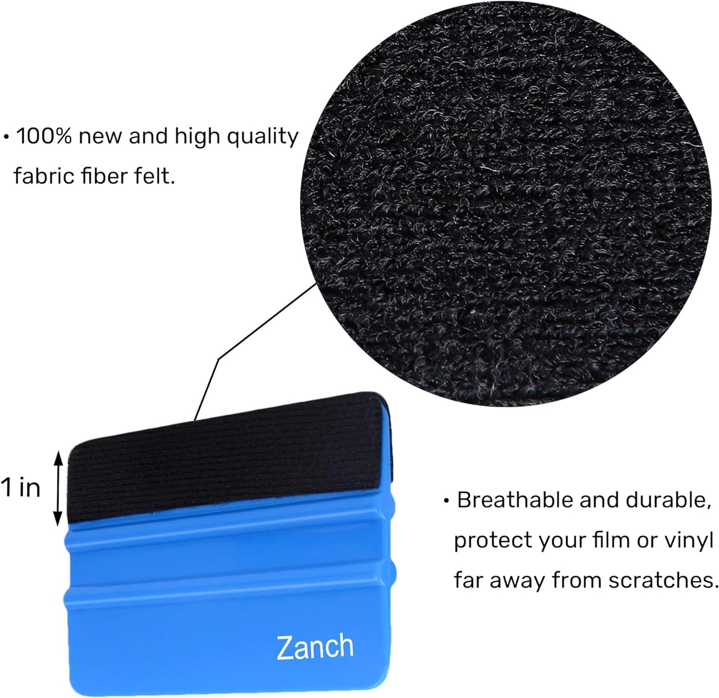 4-Inch Felt Edge Vinyl Wrap Squeegee – Blue | Shop-Tested by Stellar Graphics Installers