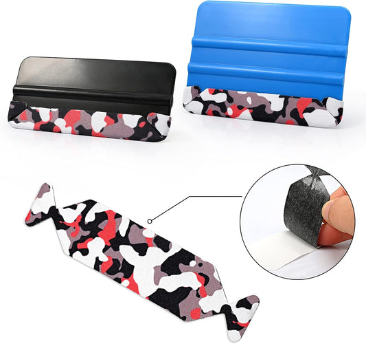 10-Pack Pre-Cut Vinyl Squeegee Felt Buffers – Camouflage Adhesive Strips for 4-Inch Squeegees
